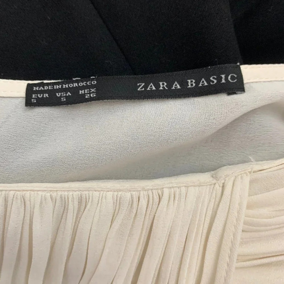 Zara Dress Basic Two-Tone Pencil Sheath Dress in Cream and Black Size Small - Picture 8 of 8